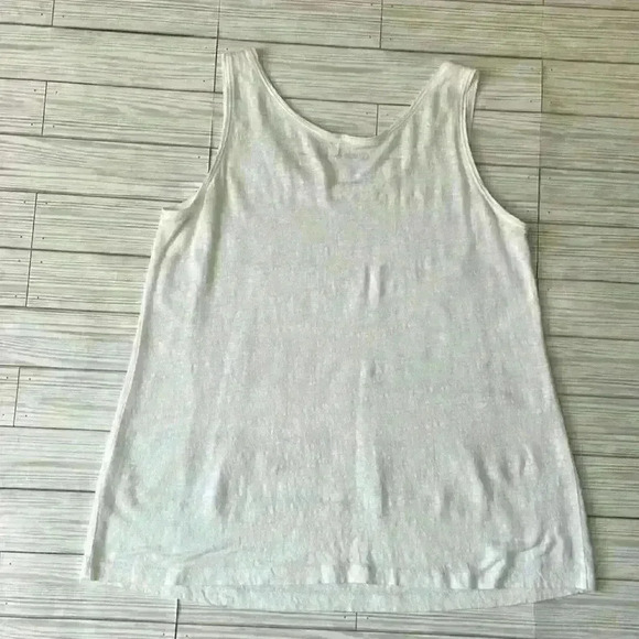 Eileen Fisher lightweight 100% linen scoop neck sleeveless tank top - Picture 4 of 4